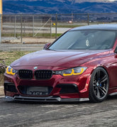 BMW 3 Series M Sport 340i 335i F30 2012 2013 2014 2015 2016 2017 2018 2019 with Aftermarket Parts - V2 Front Bumper Air Diverter Canards & Front Lip Carbon Fiber/FRP from Geex Village
